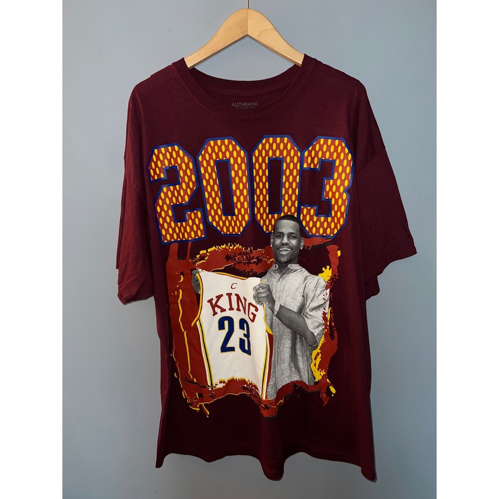 Authentic Classics LeBron‎ James Draft Day 2003 Maroon Graphic T-Shirt Mens 2X